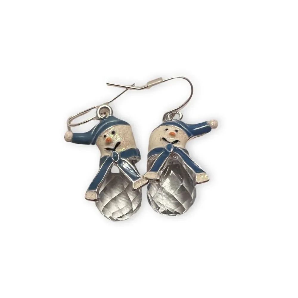 ⭐️3/$25⭐️ Crystal Snowman Dangle Earrings